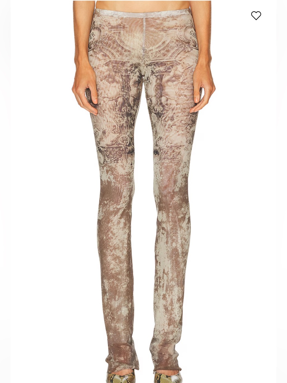 Jean Paul Gaultier Taupe Printed Skinny Pants